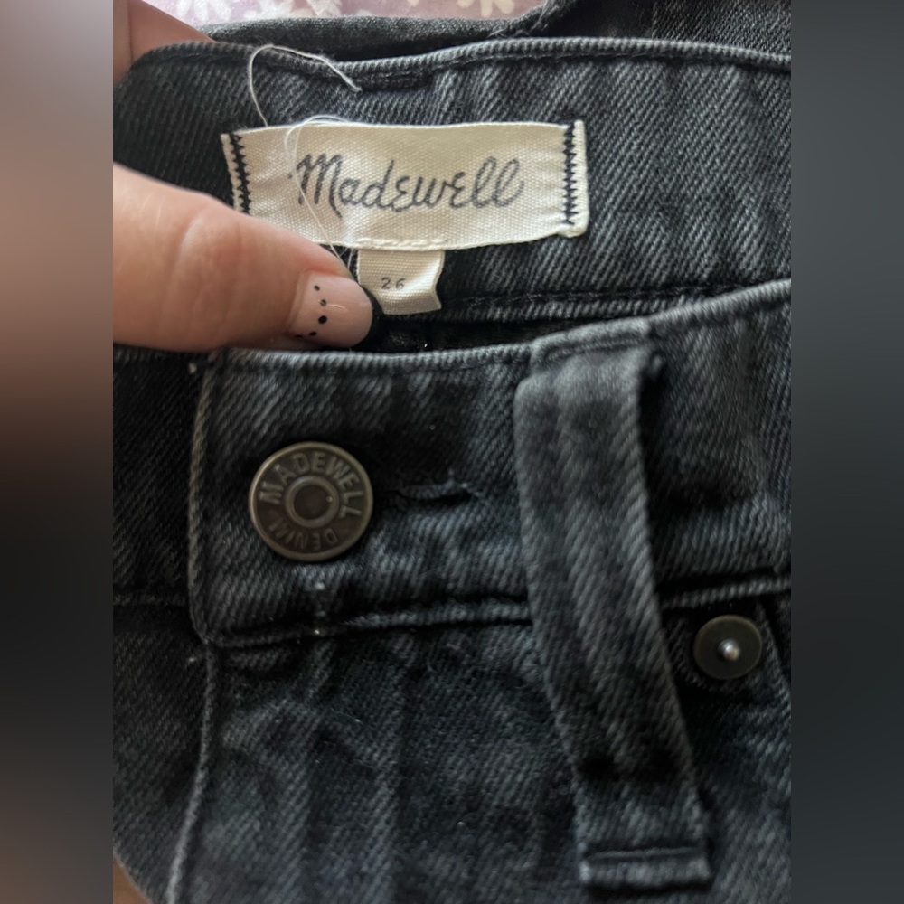 Madewell Black Denim Mini Skirt Size 26 - Picture 5 of 6